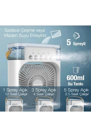 600 Ml Ultrasonik Hava Nemlendirici Buhar Makinesi Ve Aroma Difüzörü Ve Buzlu Klima Rgb Işıklı