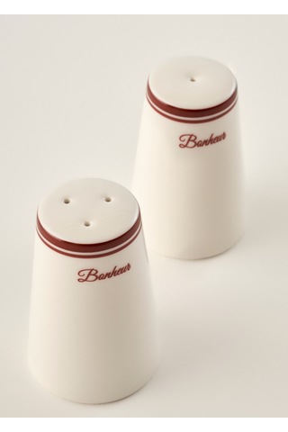 Bella Maison Bonheur Porselen Tuzluk-biberlik Seti Bordo 8 Cm Bordo