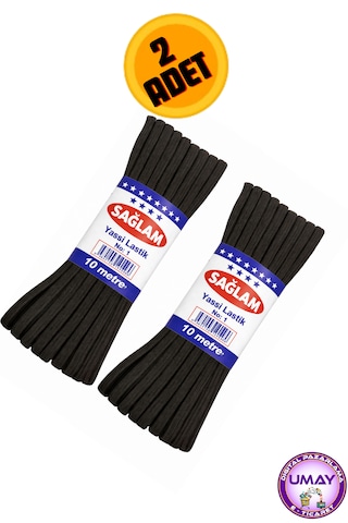 10+10 20 M Don Lastiği Siyah Yassı Esnek Bel Lastiği Paça Lastik En:7mm