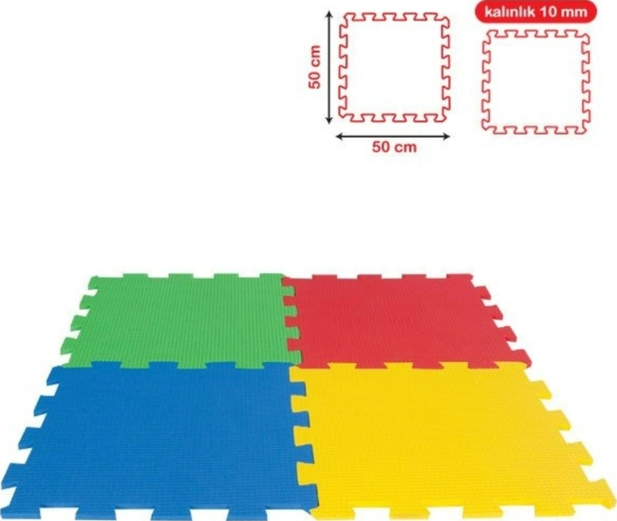 Toys 50x50 10mm Eva Dış Zemin Karosu Puzzle Yapboz Yer Matı Çocuk Oyun Karosu 05-343