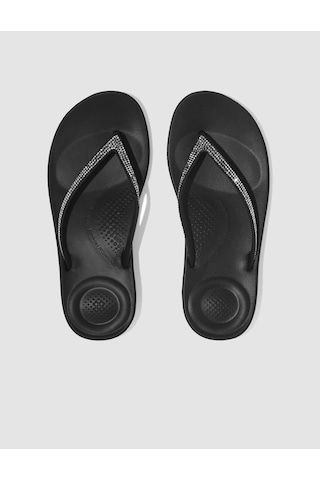 Fitflop Iqushıon Sparkle R08 Siyah Kadın Parmak Arası Terlik Siyah