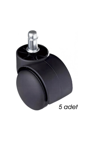 Ofisbazaar Yedek Sandalye Tekerleği 50 Mm 5'li Paket Siyah Siyah