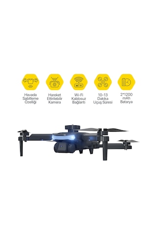 Corby Brushless Wifi Kameralı Drone Çift Bataryalı 720p Hd Kamera 90 Hareketli Kamera Ir Sensörlü