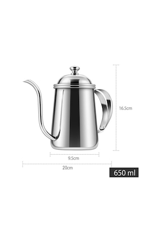 Ranyeek 650ml Paslanmaz Çelik El Çekirdekli Kahve Çekirgesi - Profesyonel Barista Fonksiyonu Ve Güzellikli Tasarım Gümüş