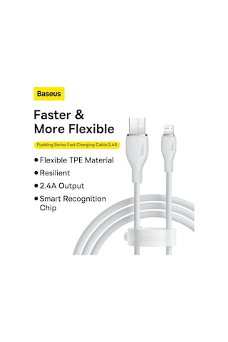 Baseus Pudding USB-A Lightning 2.4 A 1.2 M Hızlı Şarj Kablo