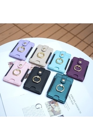 Trendooze Linjinxu Bfk03 Metal Halka Kart Çantası Cep Telefonu Sticker Mor Diğer