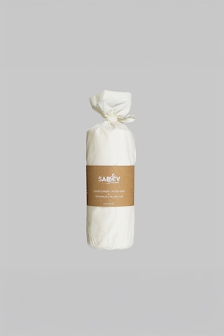 Sarev Ekru %100 Pamuk Tek Kişilik 100 200 Cm 1 Adet Yastık Kılıflı Fitted Çarşaf Seti Ekru