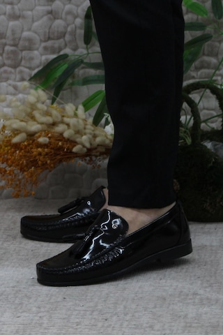 Pierre Cardin 25101 Siyah Rugan Hakiki Deri Erkek Babet Loafer Erkek Ayakkabı 001