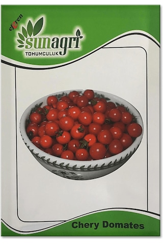 Bykurt Sunagri Cherry Domates Tohumu - Parlak Kırmızı Lezzetli Yüksek Verimli Askıya Uygun Cherry Domates Tohumu