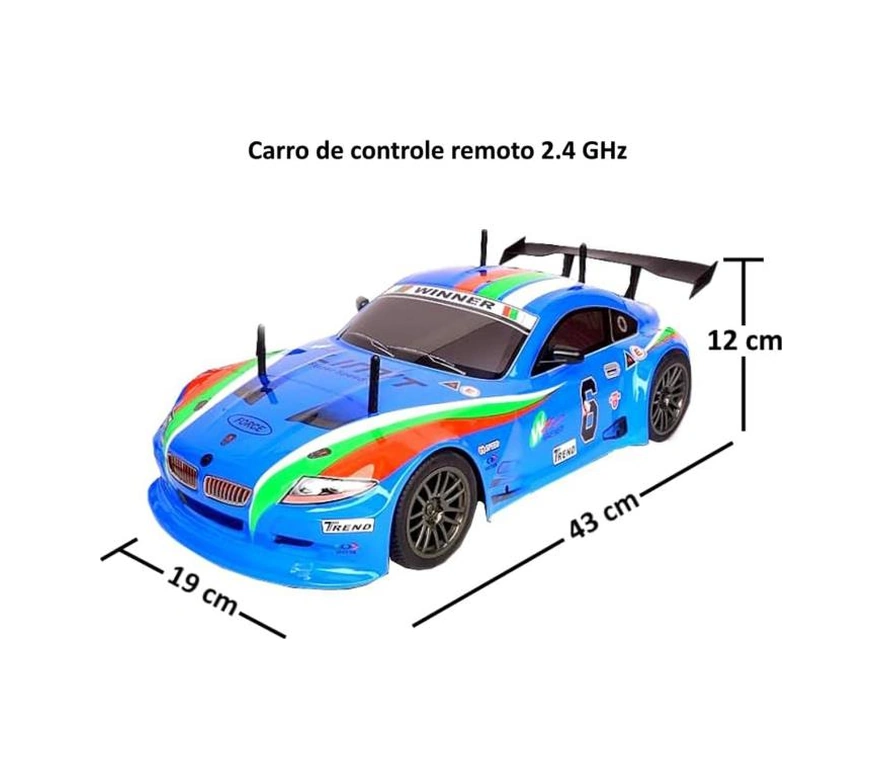 Şarjlı Kumandalı 1:10 Ölçek 25km/h Hıza Çıkabilen Oyuncak Rc Full Fonksiyon Drift Yarış Arabası Mavi Mavi