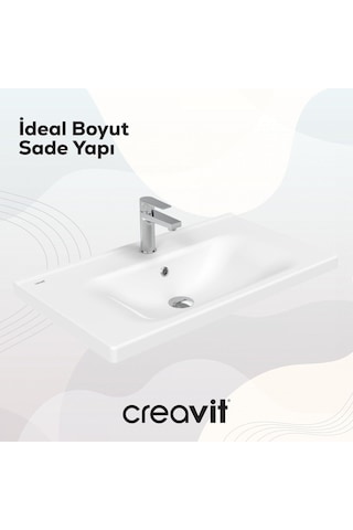 Creavit Eksen Etajerli Lavabo 80 Cm Beyaz Ek080-00cb00e-0000