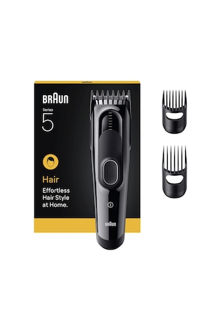 Braun Saç Kesme Makinesi Series 5, +3 Aksesuar, Ömür Boyu Keskin Bıçak, 17 Uzunluk, Hc5530