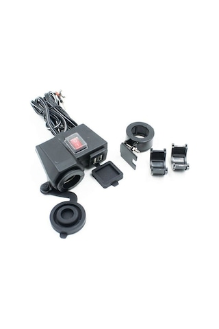 Motosiklet Çakmaklık Yuvası + Usb Şarj Yuvası Suya Dayanıklı Üniversal Mod Motor Usb Çakmaklık