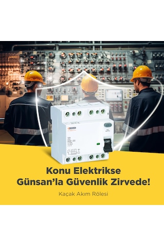 Günsan Valta Kaçak Akım Koruma Anahtarı 6 kA 3 Kutup +Nötr 30 mA 32A