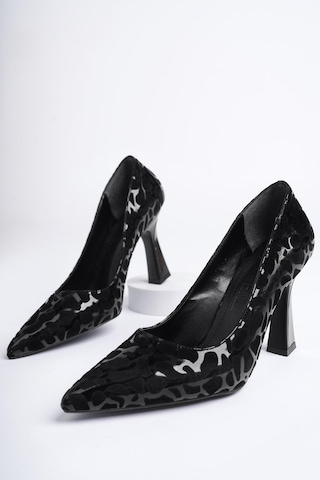 Muggo Kuum Garantili Sivri Burun Kadın Topuklu Stiletto Ayakkabı Siyah