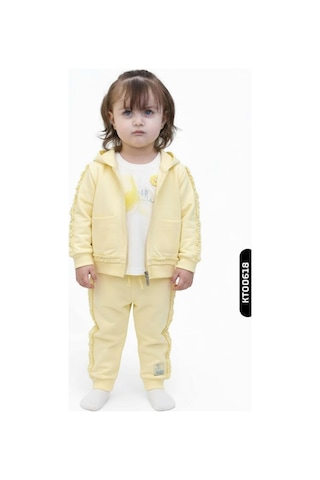 Xo Kids Kız Çocuk 3lü Kombin Takım 1-4 Yaş Set0524 Sarı