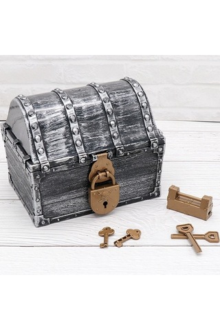 Pazly Sandığı Oyuncak Korsan Homyl Hazine Gümüş Çocuklar Antik Wl