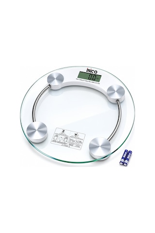 İbico İ11-026 Cam Banyo Baskül Terazi Tartı 30x30cm 180kg/0.1g Pilli Dijital Yuvarlak Lcd Ekran Diğer