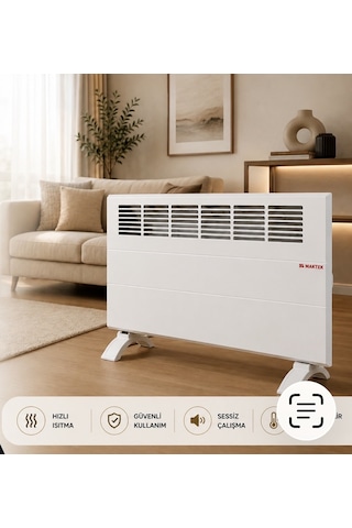 2500 Watt Elektrikli Panel Isıtıcı Manuel Otomatik Termostat Ayaklar,askı Aparatı Dahil Premıum Kalite