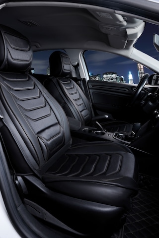 Renault Megane 4 Sedan Uyumlu Lüx Deri Oto Koltuk Kılıfı Ön Arka Set Siyah Sport Serisi Fs