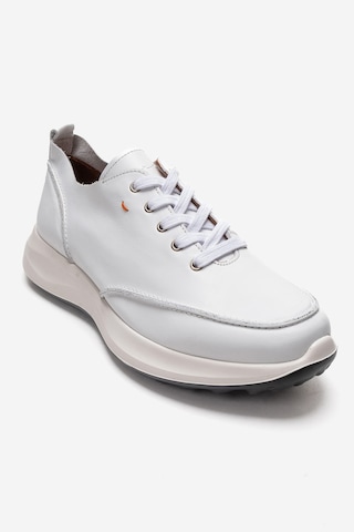 Marcomen Erkek Kalın Tabanlı Bağcıklı Sneaker Ayakkabı Gerçek Deri Mc 21027 Beyaz