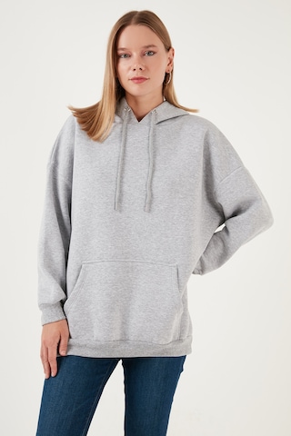 Lela Regular Fit Pamuklu Kapüşonlu Yaka Şardonlu Kışlık 2'Li Paket Bayan Sweat 5863854S2 Gri Melanj-Mor