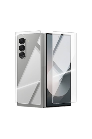 Galaxy Uyumlu Z Fold 6 Zore Etnaa 2in1 Cam Ekran Koruyucu-şeffaf