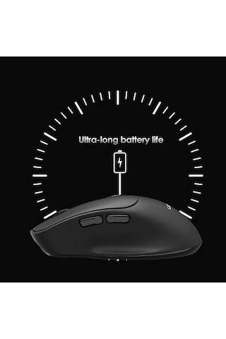 Lenyes Ws105 Sessiz Buton Tasarımlı Çift Bluetooth Bağlantılı 2.4g Kablosuz Mouse 1600 Dpı Siyah Ws105