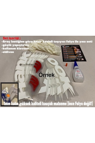 Hankook Lastik Yazısı Araç Lastik Stikeri 8 Adet