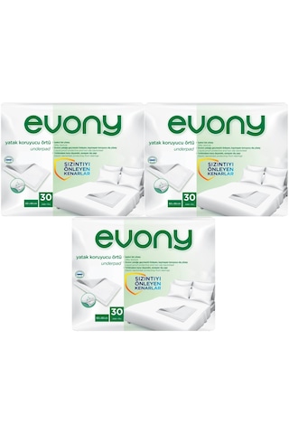 Evony Hasta Yatak Koruyucu 60*90Cm 90 Adet (3PK*30) (Kaymaz Özell