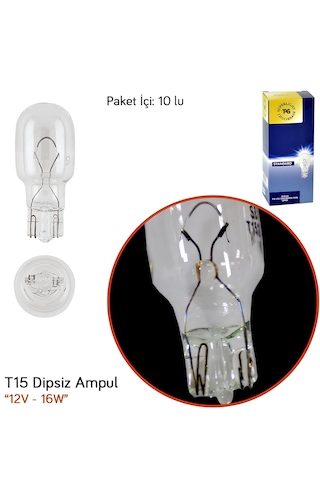 12v T15 Ampul Büyük Dipsiz 16w Dipsiz Büyük