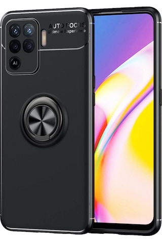 Oppo Reno 5 Lite Kilif Lens Yüzüklü Miknatisli Silikon Kapak 489625377