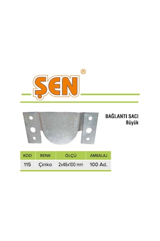 Bağlantı Sacı Çeşitleri Çinko 115 Büyük