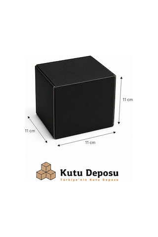 11x11x11 Cm Ofset Kupa Bardak Kutusu - Siyah 50 Adet 1 Adet