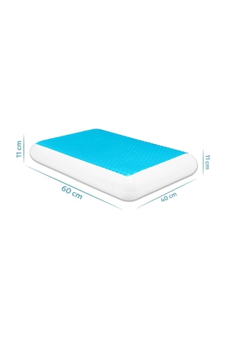 Viscofoam Lüks Terletmeyen Ortopedik Yastık Serinleten Visco Yastık Jelli Yastık 60x40x11cm