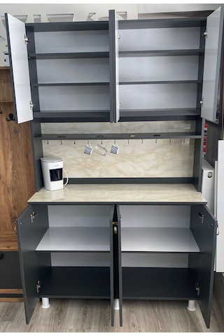 Rmr Kahve Köşesi Mdf Kasa Mdf Kapak Antrasit - Beyaz