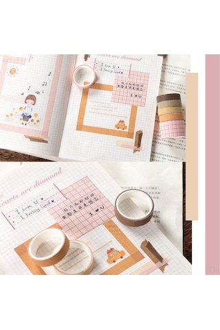 Novahub Japon Washi Bant - 2 Metre Set, 10'lu Paketleme Ve Dekorasyon İçin Hediye Zenginliği