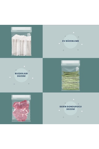Zip Bag Kilitli Ve Çok Amaçlı Buzdolabı Poşeti 20 Adet 14x16 Cm
