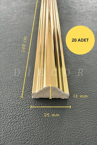 Diecor Dekoratif Polistren 20 Adet 2,5 Cm Gold Duvar Çıtası Beyaz 2,5 Cm Model:xa208