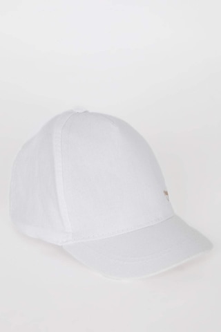 DeFacto Kız Bebek Nakışlı Keten Karışımlı Cap Şapka D6882A525SMER83 Ekru