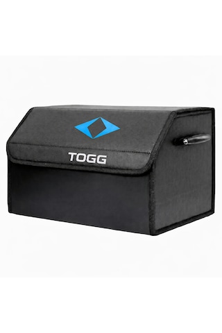 Togg Marka Logolu Oto Bagaj Organizer Çanta Oto Bagaj Çantası 2 Bölmeli Suni Deri 48 Cm X 31 Cm X 29 Cm