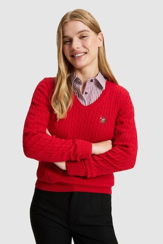 U.S. Polo Assn. Kadın Kırmızı Basic Kazak 50327575-vr171 Basıc Kırmızı