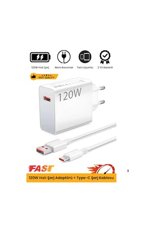 120w Turbo Ultra Hızlı Akım Korumalı Şarj Aleti Usb- Type-c Kablo Ve Adaptör Şarj Seti 120w Turbo Ultra Hızlı Akım Korumalı Şarj Aleti Usb- Type-c Kablo Ve Adaptör Şarj Seti