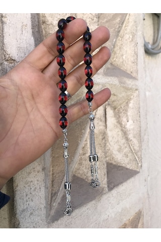 Kırmızı Sürmeli Model Toz Kehribar Zaza Tesbih Kırmızı Sürmeli Model Toz Kehribar Zaza Tesbih