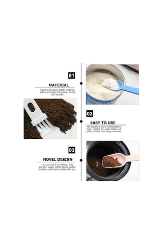 Dancemonkey Ölçekli 20 Adet Kahve Çekirdeği Değirmeni Temizleme Fırçası Beyaz White Hair - Pratik Temizleyici Set Beyaz