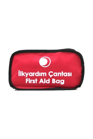 İlk Yardım Seti Polyester Çantalı 17 Parça Gazlı Bez Sargı Yara Bandı Makas Çanta Ev Ofis Acil Durum