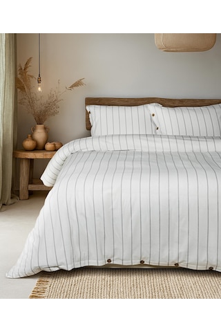 Cotton Collection Tek Kişilik Çizgili Nevresim Seti Rayuna Renkli