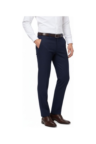 Erkek Regular Fit Armürlü Kumaş Pantolon Likra Kumaş Bgl-st05038 Lacivert