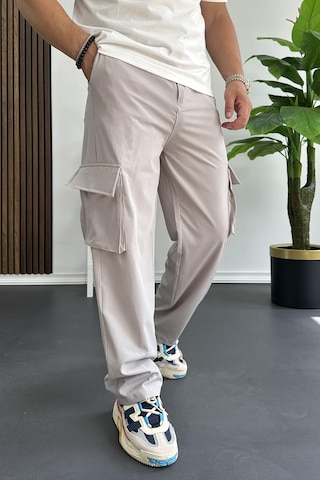 Edwoxmen Erkek İnce Baggy Kalıp Kargo Pantolon Gri Edw173-gri Gri