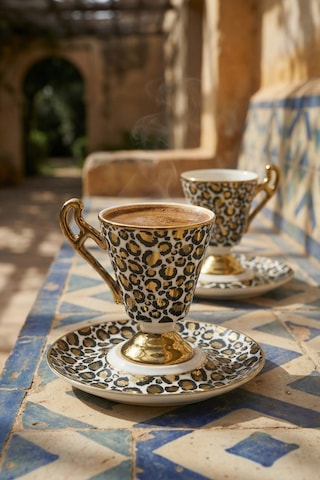 Talina 2 Kişilik Kahve Fincan Takımı - 90 Ml Beyaz